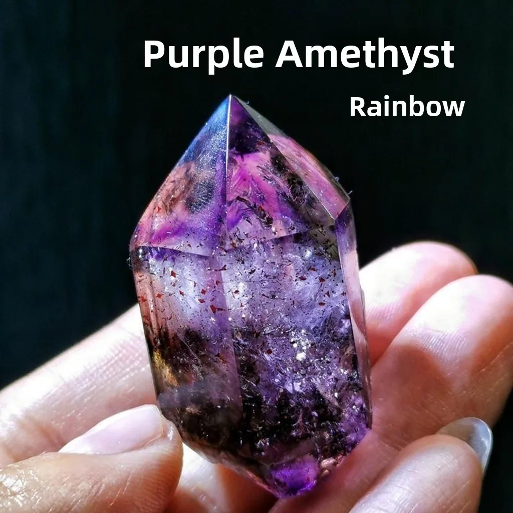 l Ultraseven Bone Purple Quartz Crystal Castle Decoration Small Blo Mine Sample Fragments Faion Jewelry Accories