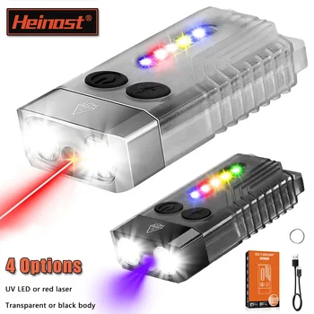Heinast 미니 강력한 키 체인 손전등 V10 높은 루멘 USB-C 충전식 작은 주머니 EDC LED 플래시 라이트, 테일 자석 포함