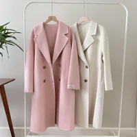 2025 printemps femmes Drouble boutonnage manteau de laine Style ample cachemire vêtements d'hiver longs manteaux hauts nouveau 1