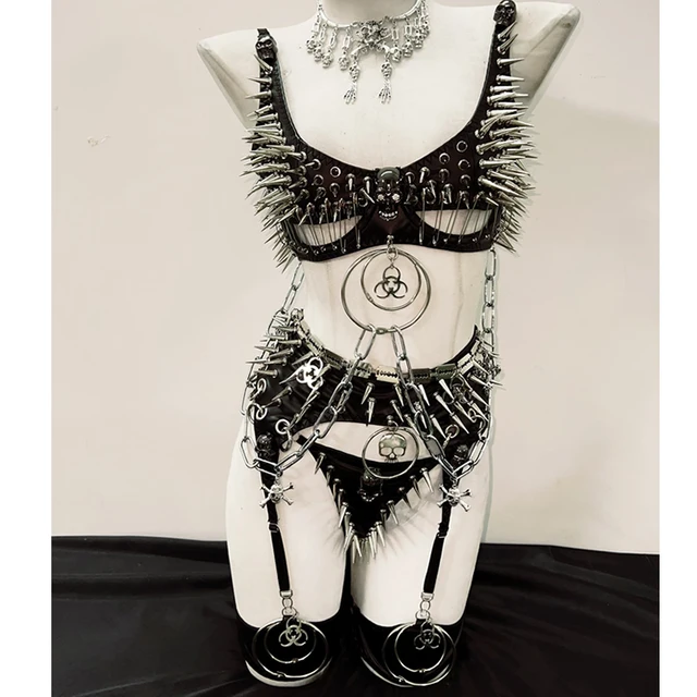 Spikey Lingerie 3 Piece Set 1