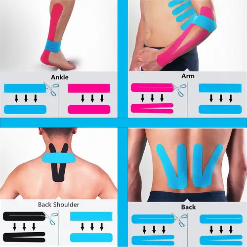 80pcs Sports Tape Cotton Elastic Precut kinesiology Tape for Support Athletic Tape for Muscle Strain Relief Adhesive Sport Strap - Image 6