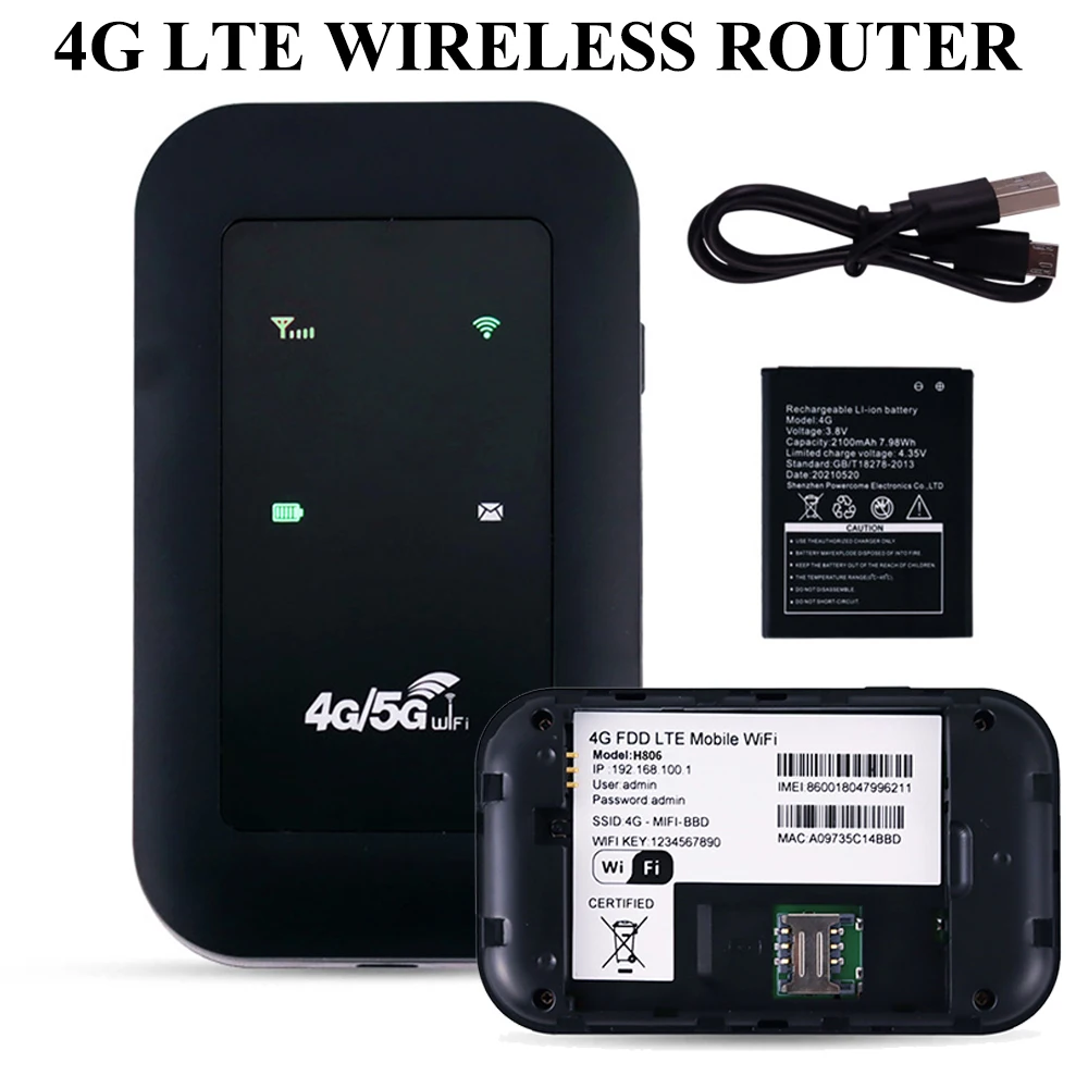 Pocket 4G LTE Router WiFi Repeater Signal Amplifier Network Expander Mobile Hotspot Wireless Mifi Modem SIM Card Slot |