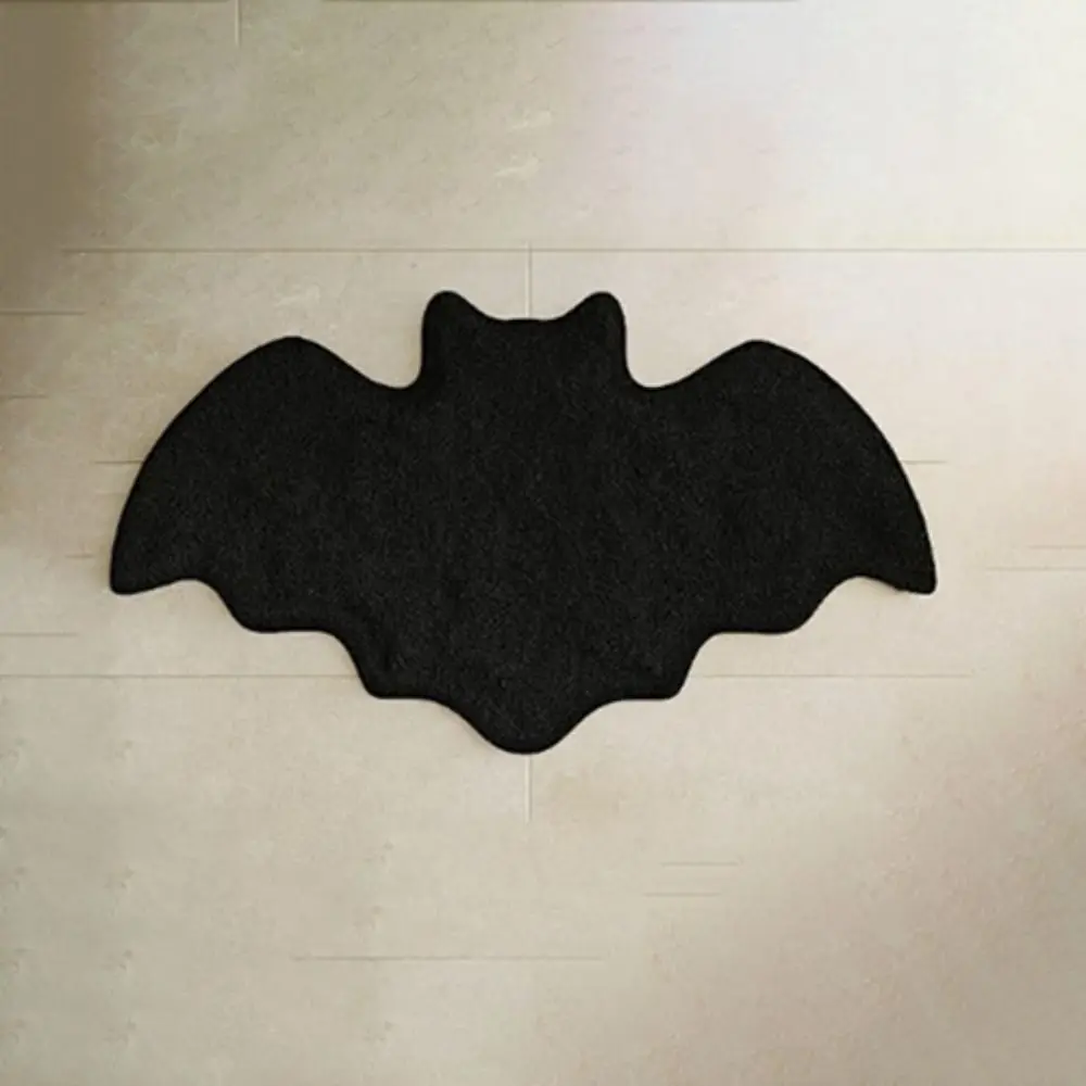 Halloween Spider Web Bath Mat Non Slip Pumpkins Rugs Gothic Bats Coffins Carpet White Half Round Bath Mat Bathroom