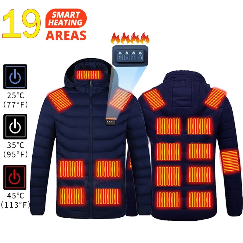 thumbnail image 1 of Chaqueta calefactable de 21 áreas para hombre, chaqueta calefactora impermeable de invierno, chaquetas para mantener el calor, parkas, abrigo, chaleco calefactable táctico, 1 of 5