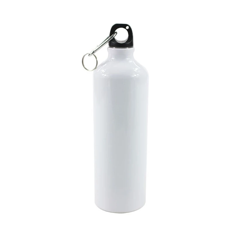400/500/600/750ml bottiglia d'acqua bianca a sublimazione con moschettone bollore sportivo all'aperto in alluminio per stampa a caldo  15