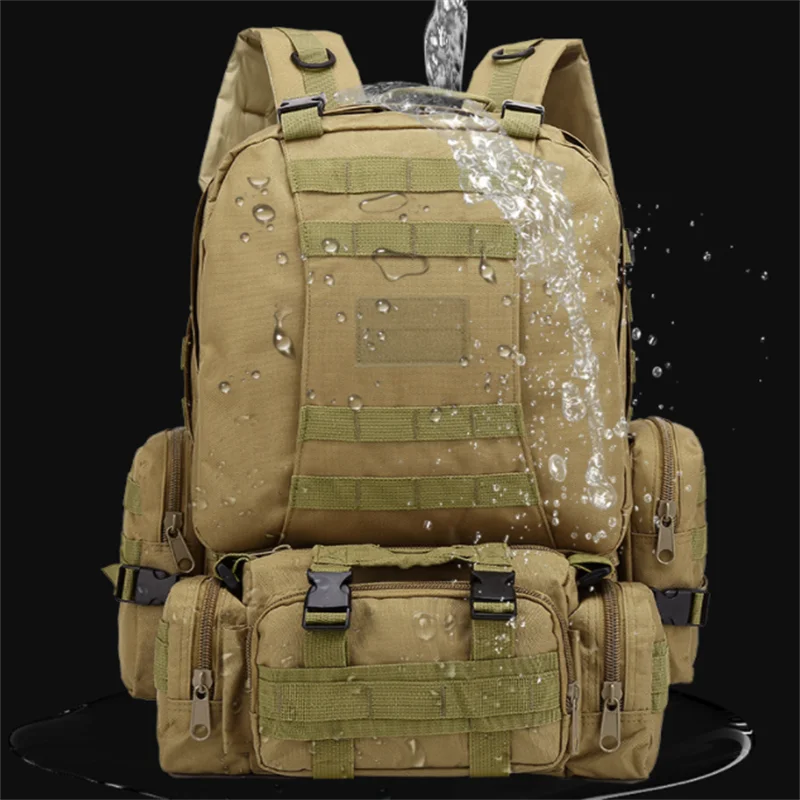 50L Tactical Men Waterproof 4 In1 Molle Sport Tactical Bag Outdoor Escursionismo Arrampicata Army Trekking Zaino Militare