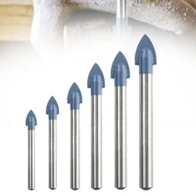 

4mm-14mm Alloy Triangle Drill Glass Drill Bit 4 Cutting Edges Opener Woodworking Point Electric Drilling Hole Stone Power Tools
