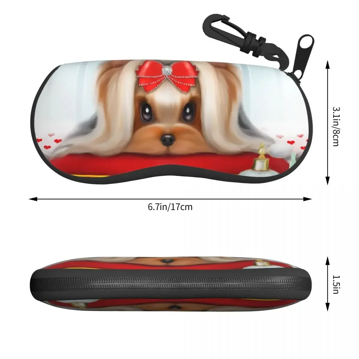 Yorkshire Terrier Dog Eyeglass Glasses Case Men Women Soft Yorkie Beauty Sunglasses Protective Box
