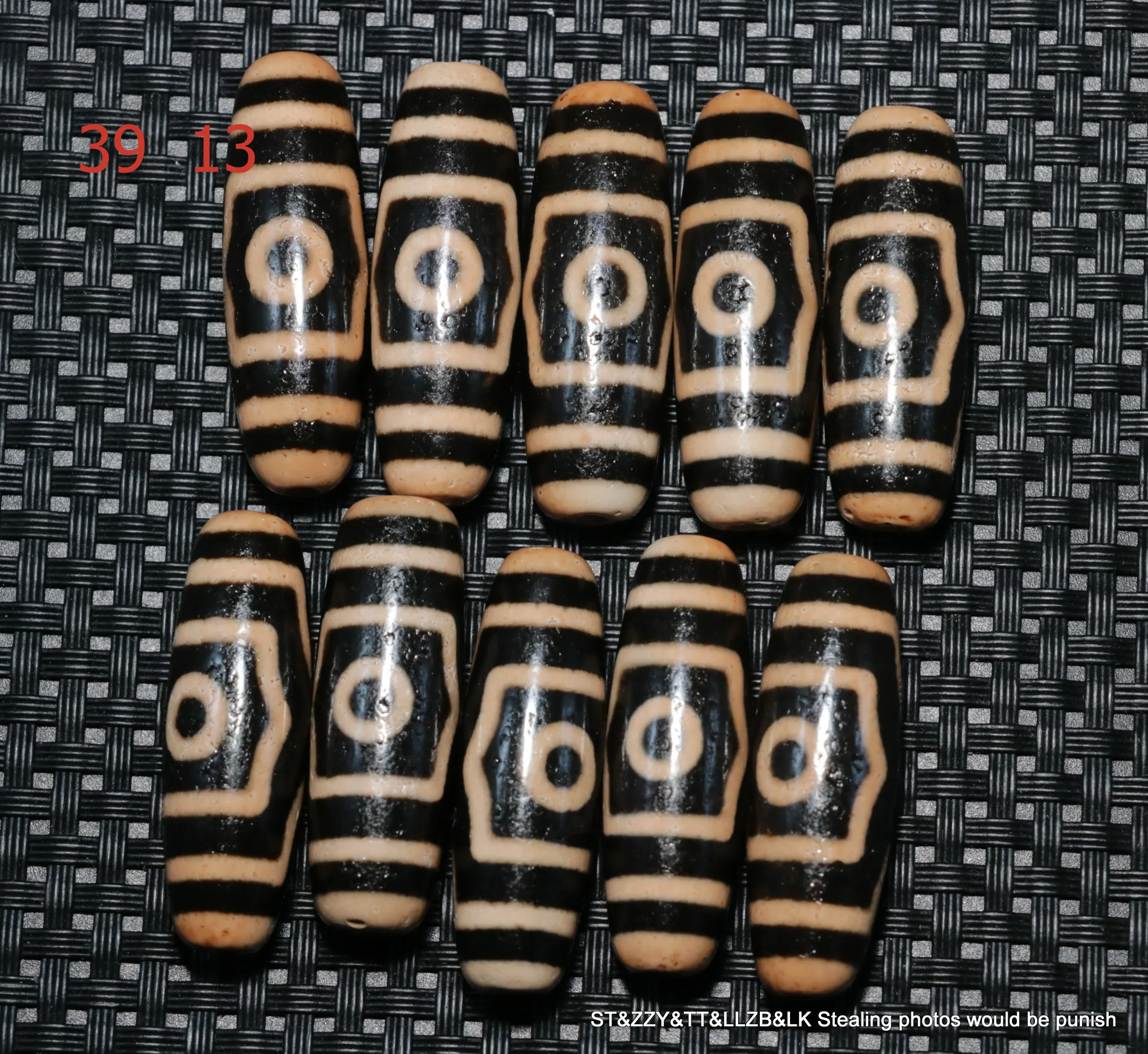 

Set lot of 10 PCS Energy Tibetan old Agate Buddha Cap 3 Eyed Wisdom Totem dZi Bead For Jewelry at whole sale price