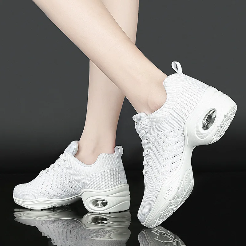 

Sports Modern Dance Shoes Adult Square Net Breathability Dancing Shoes For Women Soft Jazz Dance Shoes High Quality Sneakers