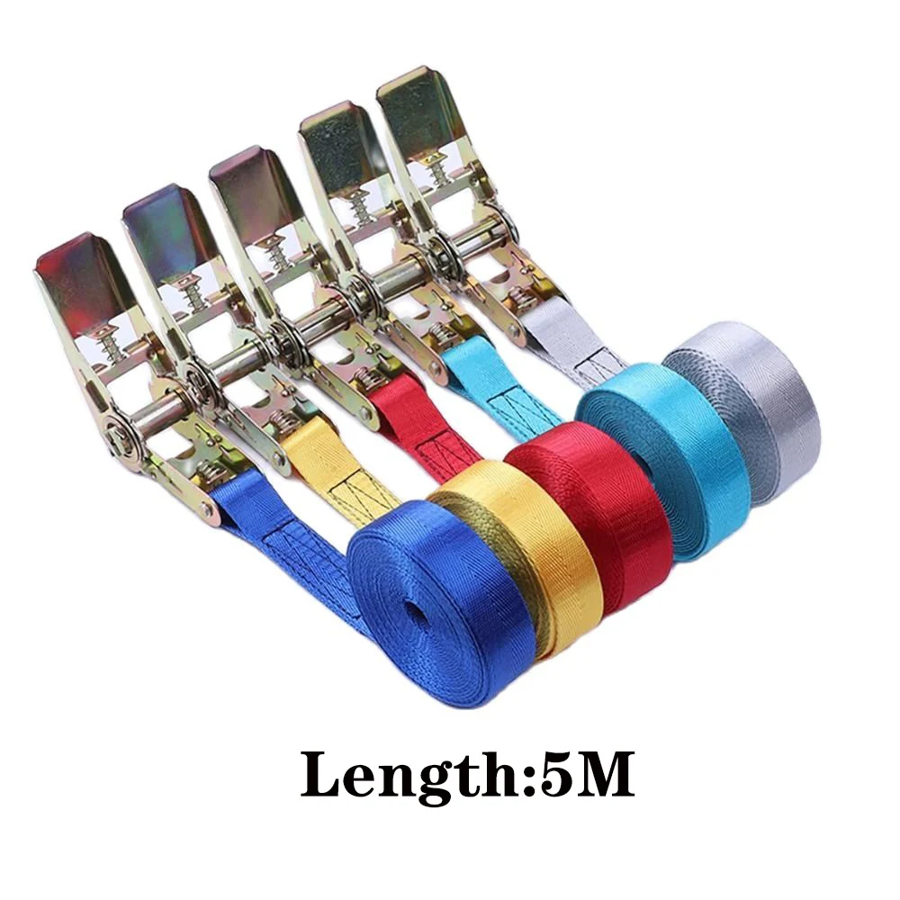 

5 Meter Car Motorcycle Cargo Strap Tension Rope Tie Down Strap Strong Ratchet Belt for Luggage Bag Lashing Rope elastic bands