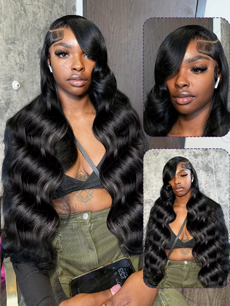 Human Hair Wig 200 Density 30 36 Inch 13x6 HD Transparent Body Wave Lace Front Brazilian Wavy 13x4 Lace Frontal