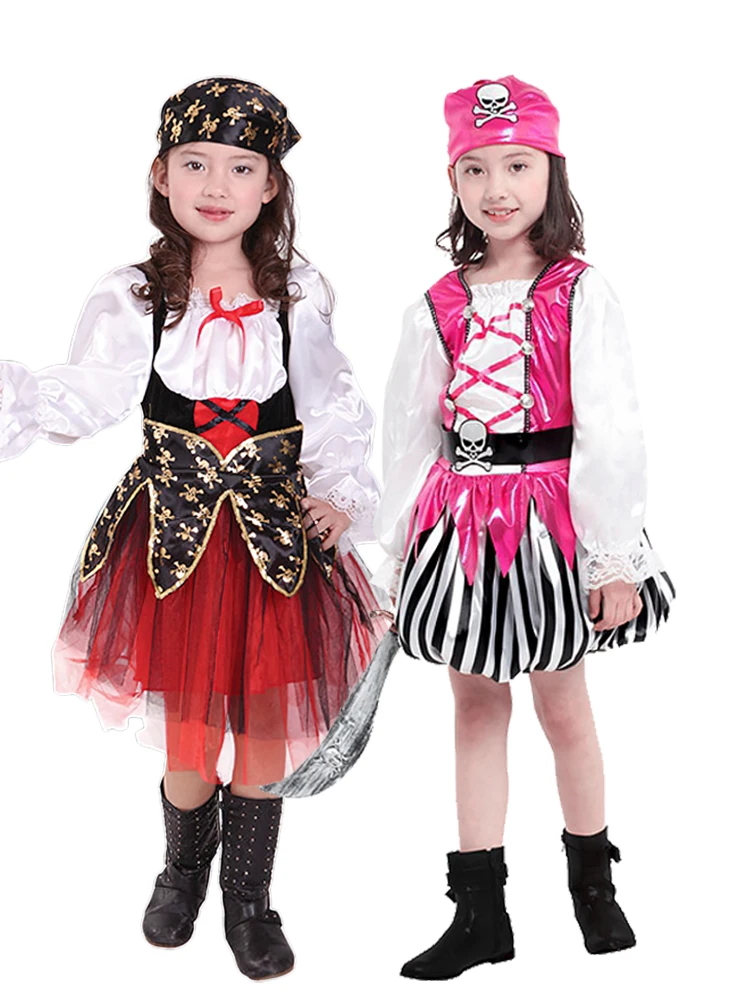 Pirate themed event costumes Halloween Caribbean Pirate girl suit girl pirate role-playing set cosplay costume