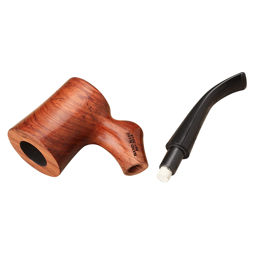 JIBILL sandalwood pipe with clean kit sandalwood pipe gift curved handle 9mm channel solid wood bowl acrylic handle smoking accessories tobacco pipe tobacco smoking accessories herb smoking pipe smoking pipe