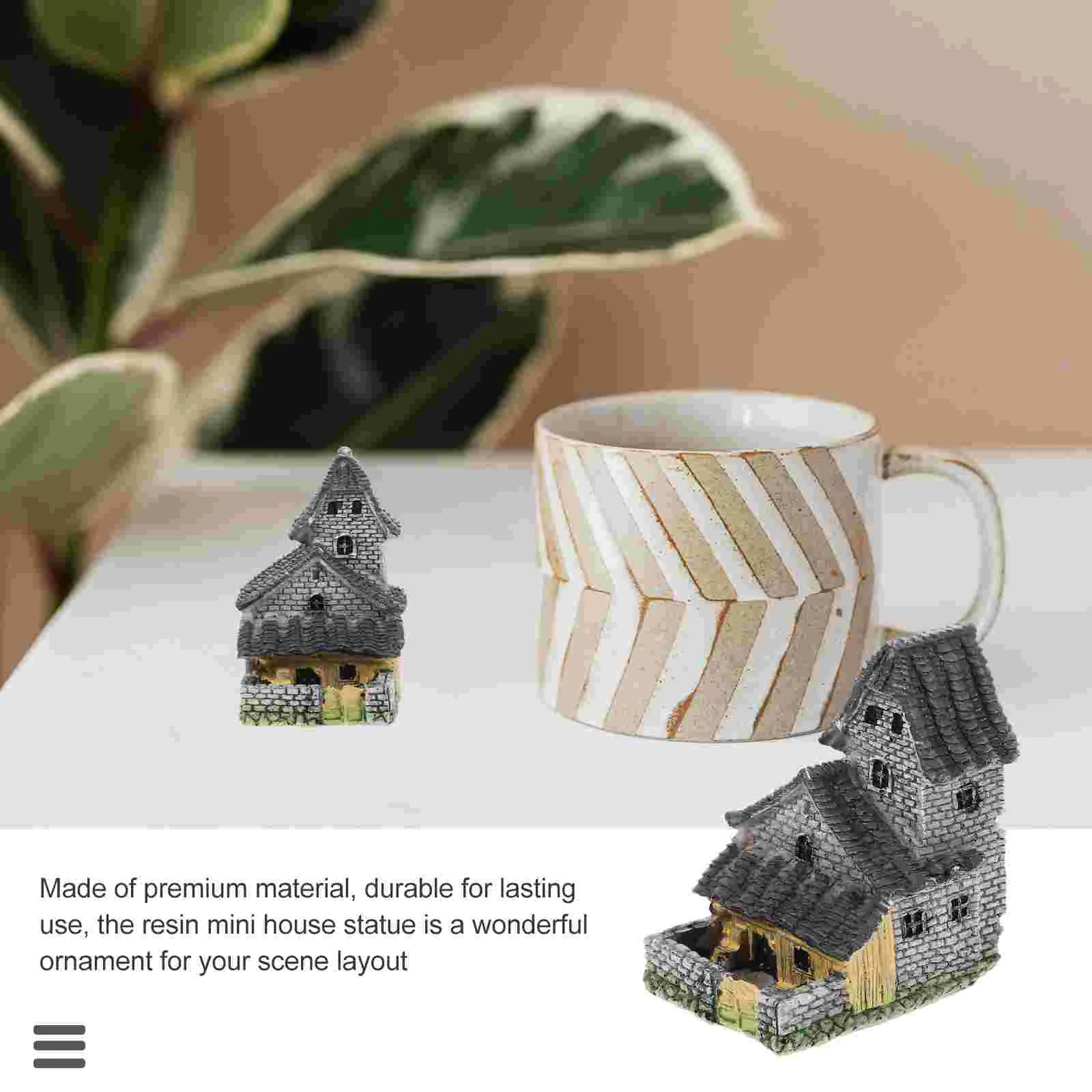 

Mini Gardening Landscape House Model Micro Village Stone House Figurine Bonsai Craft