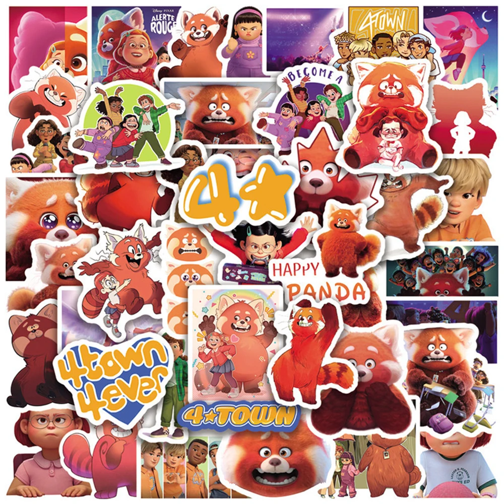 

10/30/50pcs Disney Anime Turning Red Stickers Cartoon Decal DIY Skateboard Laptop Luggage Scrapbook Cute Waterproof Sticker Pack