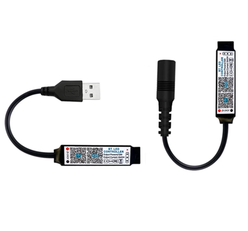 LED Strip Controller Mini RGB Bluetooth-compatible Controller Music LED Light Strip Controller for RGB Tape Lights Smart APP Control DC 5V 12V 24V