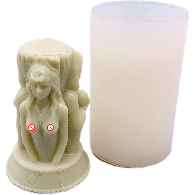 New Three Goddess Aromatherapy Candle Silicone Mold DIY columnar