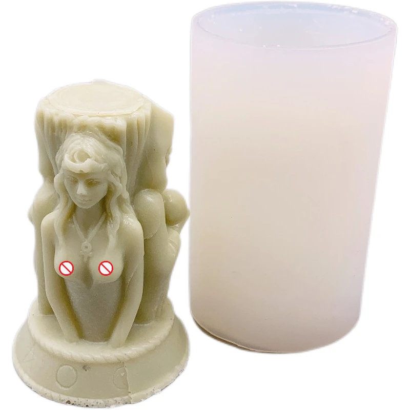 New Three Goddess Aromatherapy Candle Silicone Mold DIY columnar