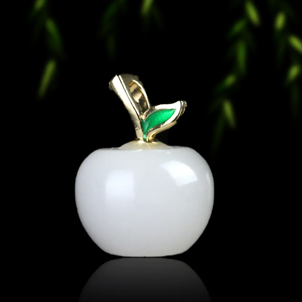 

White Apple High Quality Jewelry Pendant Natural Golden Silky Jade Necklace Fine Festival Gift Accessories Boutique Chain