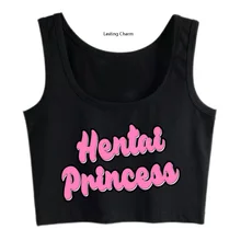 

Durable charm top female hentai princess funny inscriptions print tops