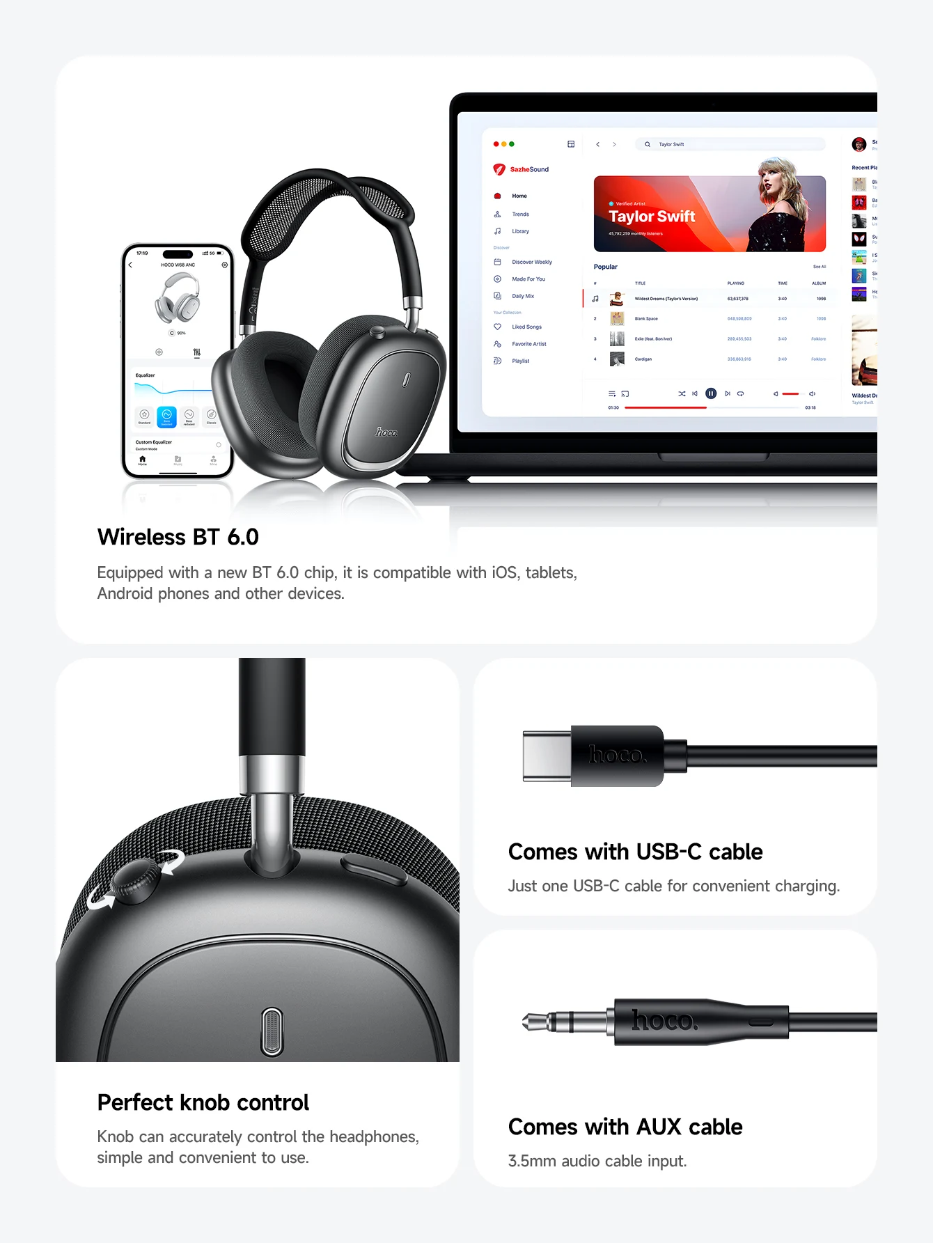 HOCO W68 ANC Wireless Headphones