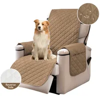 Reversible Quilted Recliner Cover Waterproof Nonslip Chair Slipcovers with Elastic Straps and Pockets for Living Room Pets Kids 1