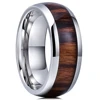 Bagues en titane et acier pour hommes, couleur violette, incrustation de coquille d'ormeau colorée, anneaux en acier inoxydable pour hommes, bijoux de mariage