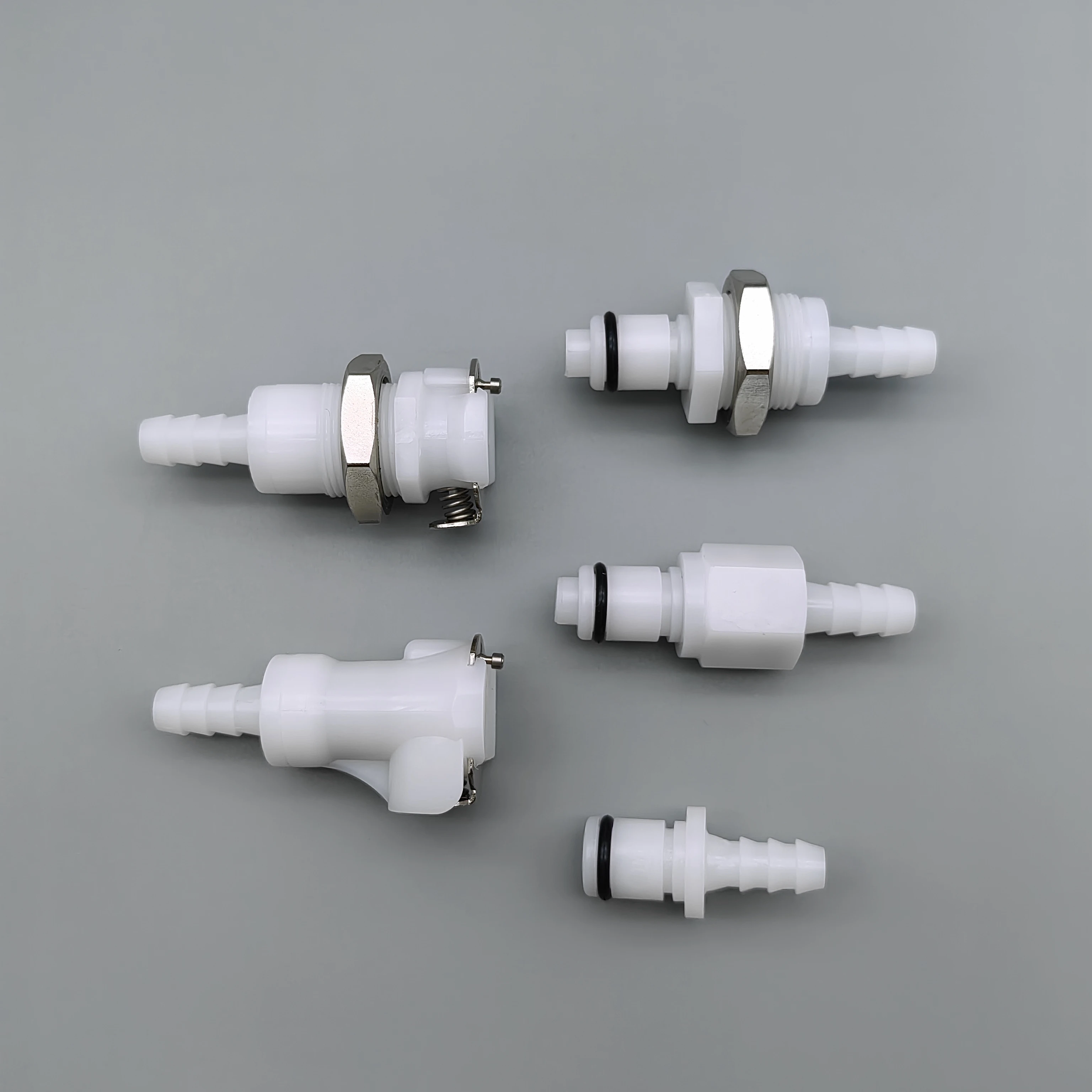 1/4 Plastic Pipe Quick Coupling Hose Barb Fittings Valved In-Line Shut off Female Quick Connector With Return Valve pipe quick connector