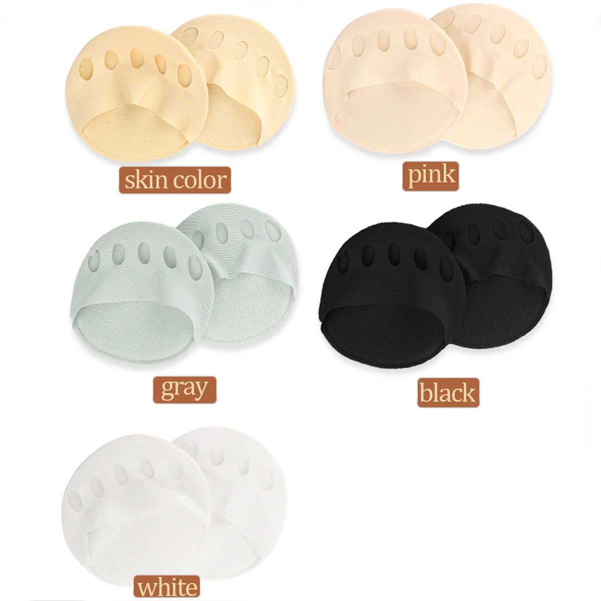1 pairs Five Toes Forefoot Pads for Women High Heels Halfinsoles calluses Corns Foot care Absorbs Shock socks Toe Pad Inserts toe pads