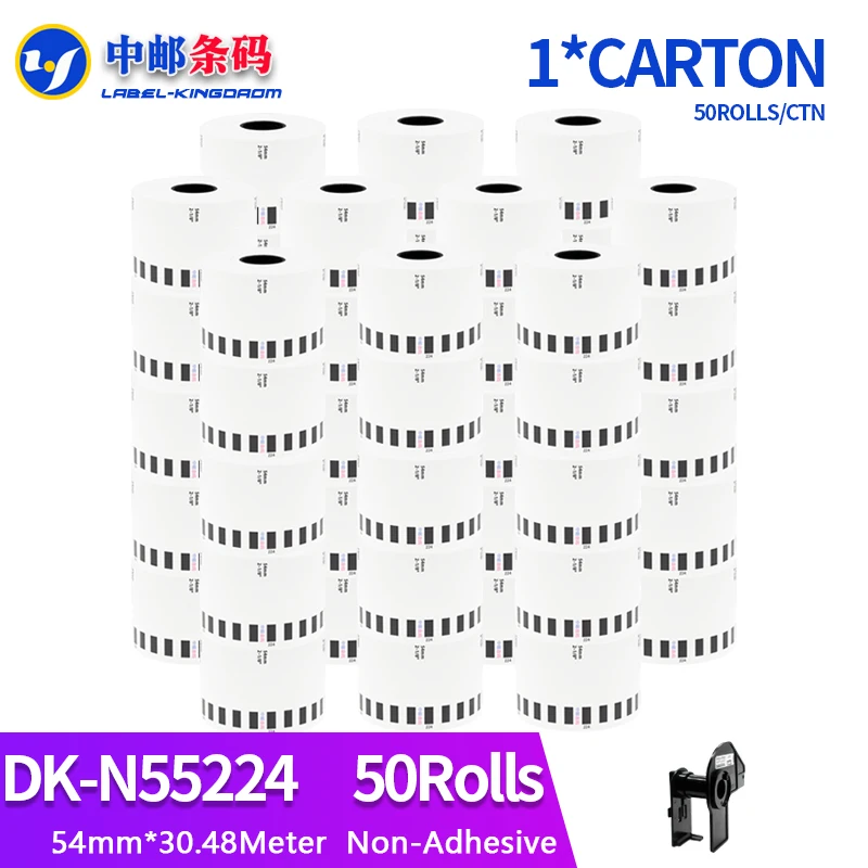 

50 рулонов, стандартная наклейка, не клейкая, 54 мм * 30,48 м