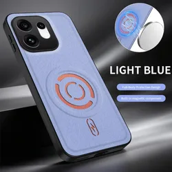 Premium Magnetic PU Leather Phone Case - Shockproof Protective Soft TPU Back Cover for OPPO A6 5G (Blue)