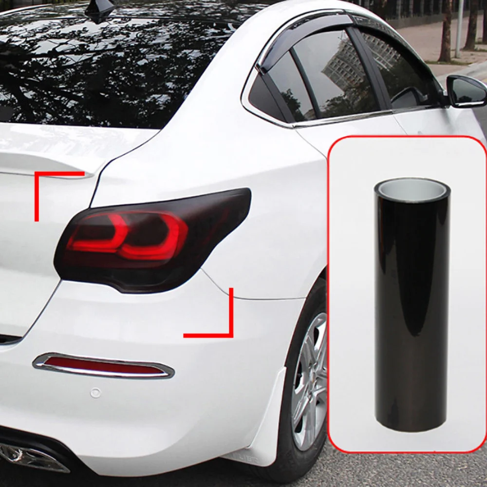 30X100CM Smoke Dark Black Car Headlight Film Tint Taillight Fog Light Vinyl Film For Headlights Rear Lamp Tinting Accessories