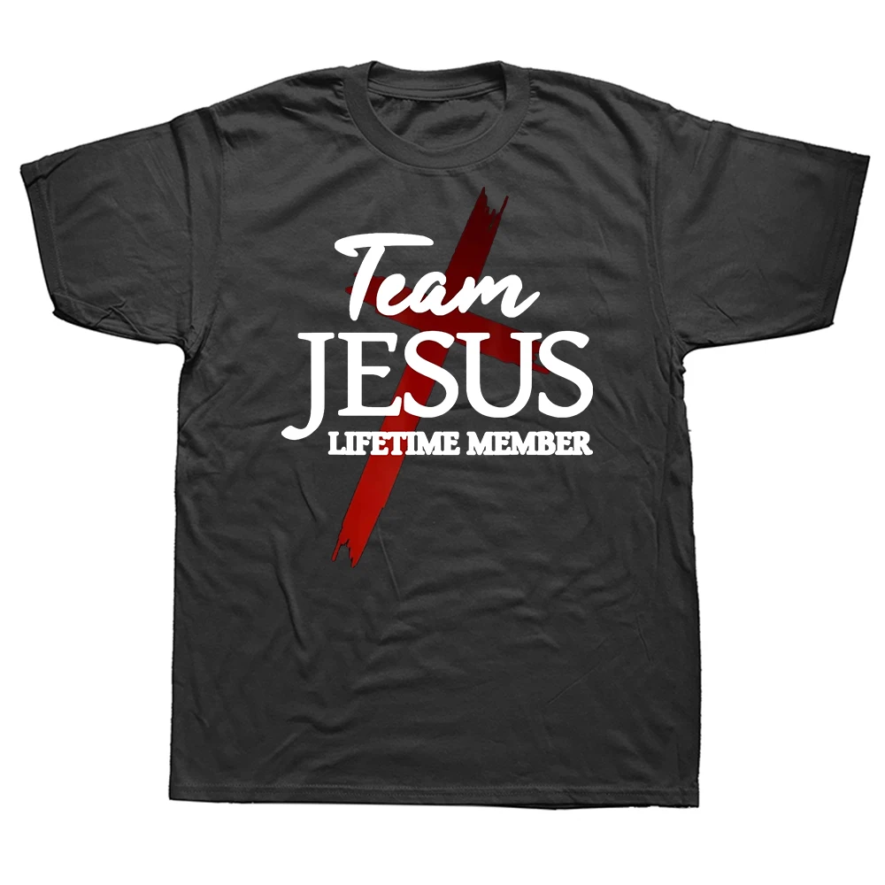 Lustige Team Jesus Christian Baumwoll-T-Shirts für Männer und Frauen, Modisches Print-T-Shirt, Locker Geschnittenes Oversized Streetwear Hip-Hop Unisex T-Shirt