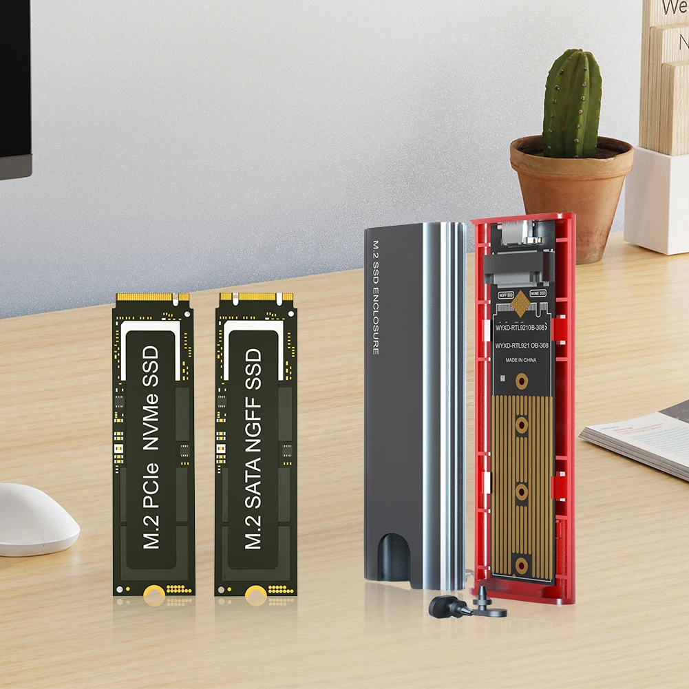 M2 NVMe SSD Enclosure Adapter USB3.1 Gen2 External Hard Drive Case supports 2230 2242 2260 2280 SSDs up to 2TB external hard drive external hard drive case ssd enclosure hard drive enclosure hard disk case external hard drive box hdd case enclosure hard drive adapter ssd adapter hdd docking station