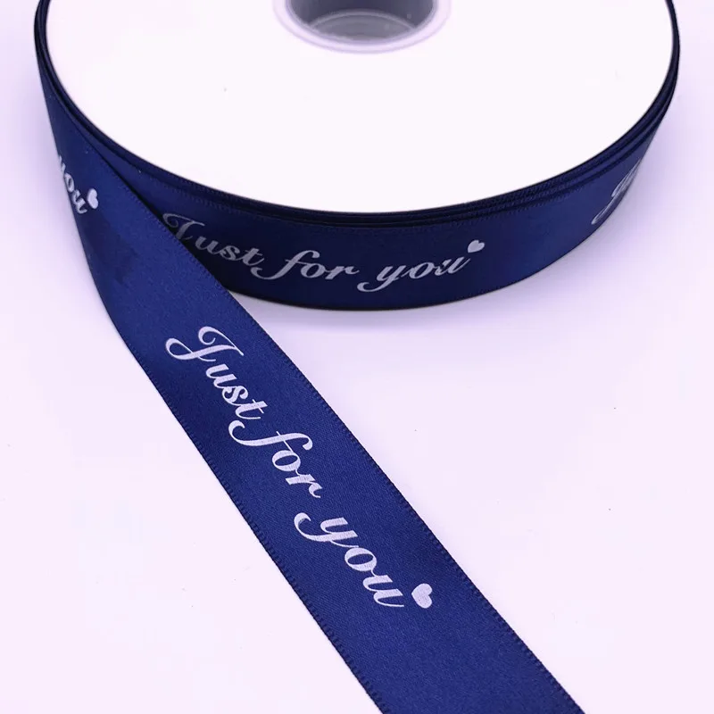 Printed Polyester Ribbons 5yards 10 20 25 38mm "just for you" for Wedding Christmas Party Decorations DIY Bow Craft Ribbons-ribbon decoration,ribbon supplies,christmas ribbon,polyester ribbon,wrapping ribbon