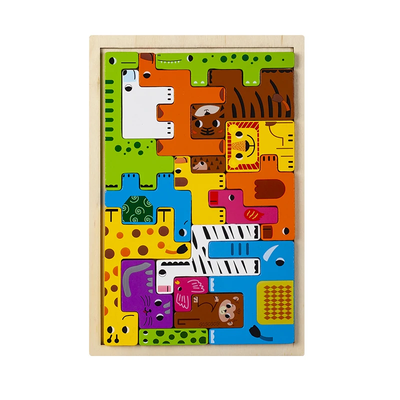 Montessori Animal Characters Transportation wooden puzzle Russian Blocks Cute Animals Puzzle Toys occupation Montessori Animal Characters Transportation wooden puzzle Russian Blocks Cute Animals Puzzle Toys occupation