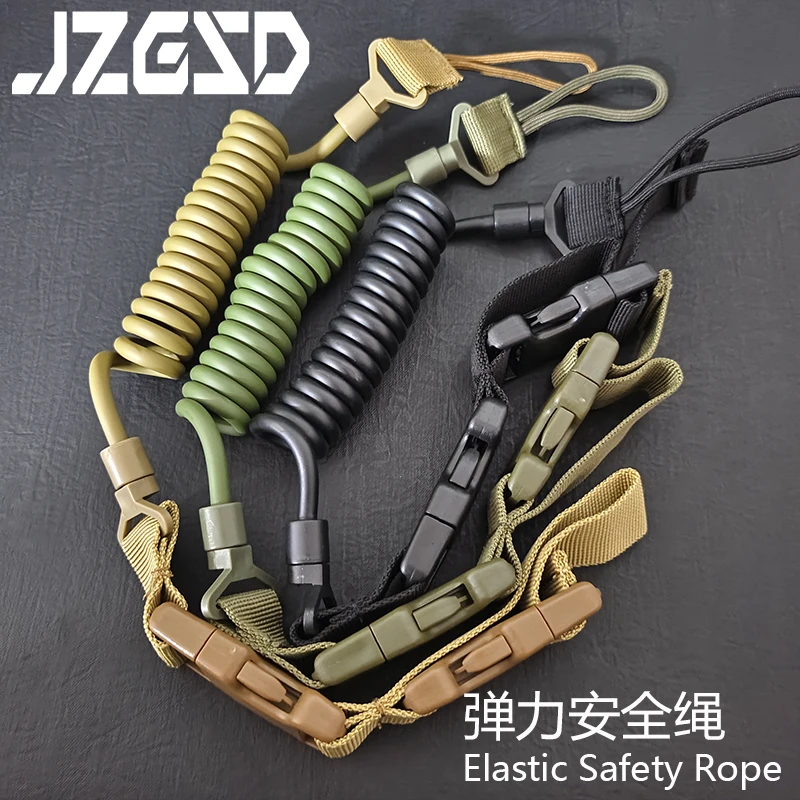 Military Tactical Lanyard Multi purpose Spring Lanyard Pistol Secure