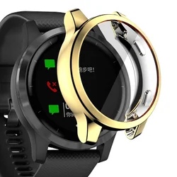 Premium Plating TPU Protective Smartwatch Case Cover for Vivoactive 4 (Gold)