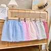 Children Summer Shorts New Fashion Loose Plaid Home Sleepwear Pants for Boys and Girls Comfortable Casual Kids Bottoms 3