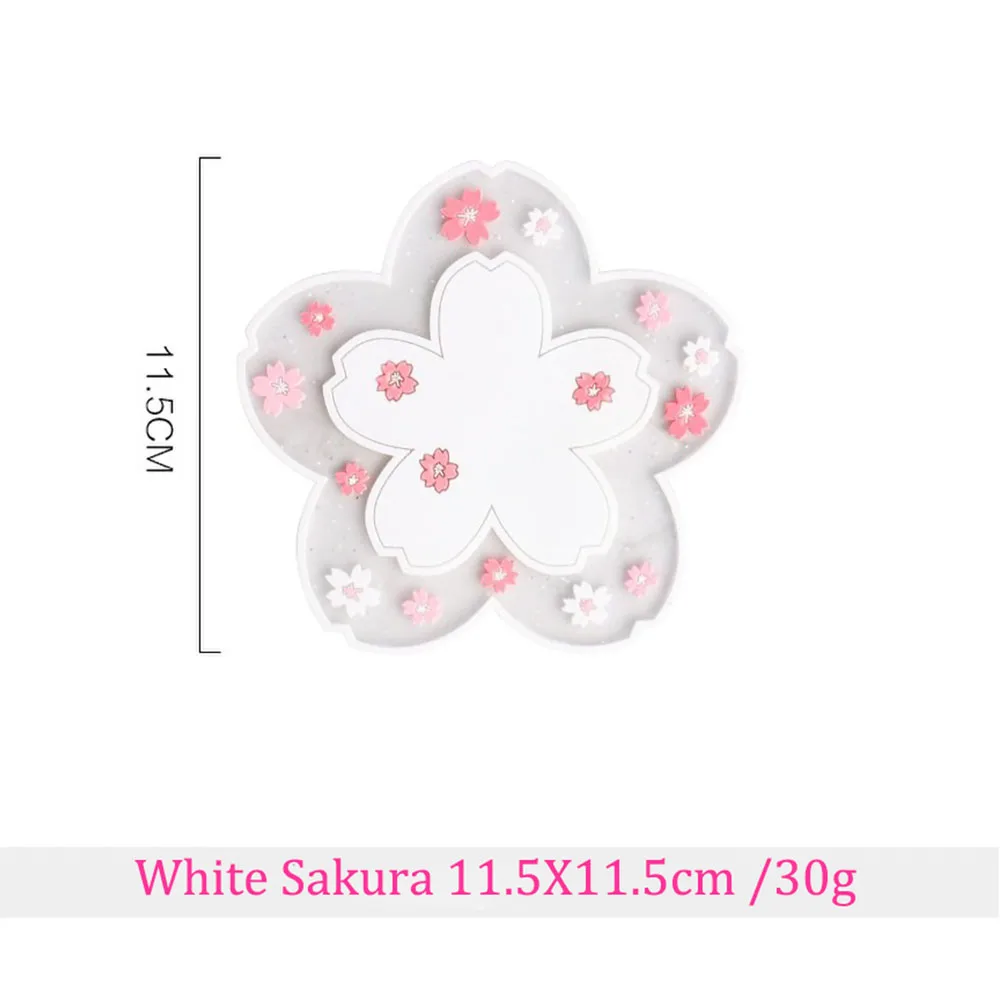 Sakura Floral Pink Coaster - Elegant PVC Heat-Resistant Mat for Home and Office Decoration