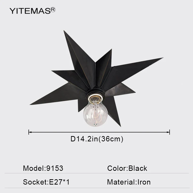 מסדרון קטן תקרת מנורות כוכב כניסה תקרת אור זהב/שחור סומק רכוב אורות במסדרון Stairccase מנורה אחת