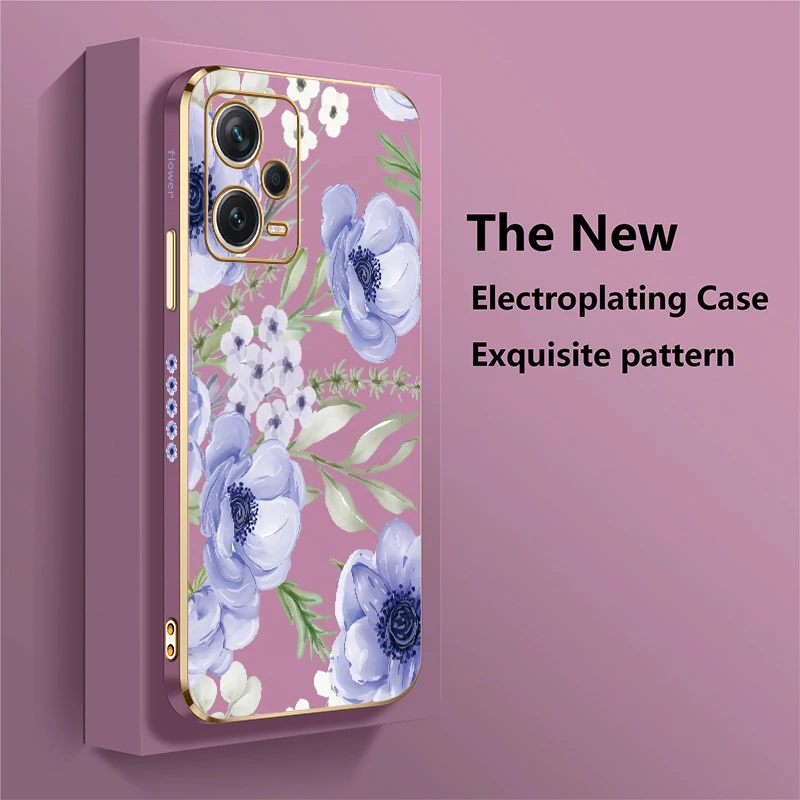 Floral Plating Phone Case with Enhanced Protection