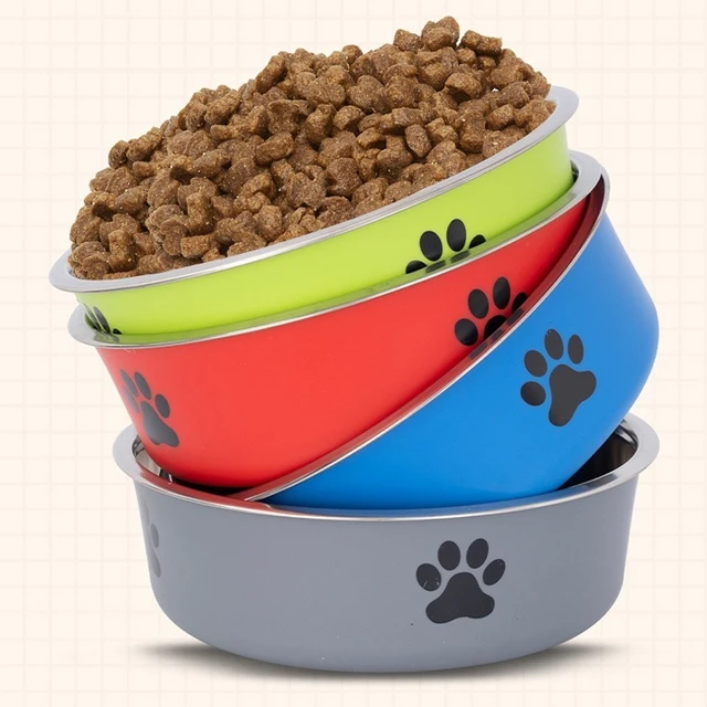 Dog Water Bowl with Non-Slip Rubber Base And Cats And Dogs Drinking Water Feeding Pet Bowl Stainless Steel Pet Feeders Pets Dogs 6