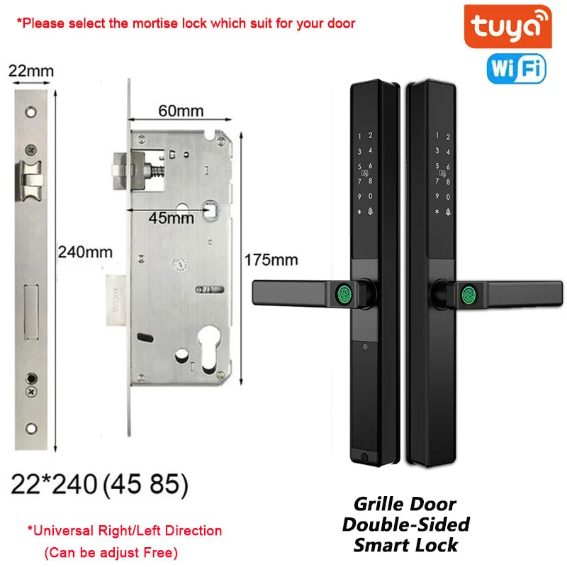 قفل باب ذكي بصمة تويا مقاوم للماء