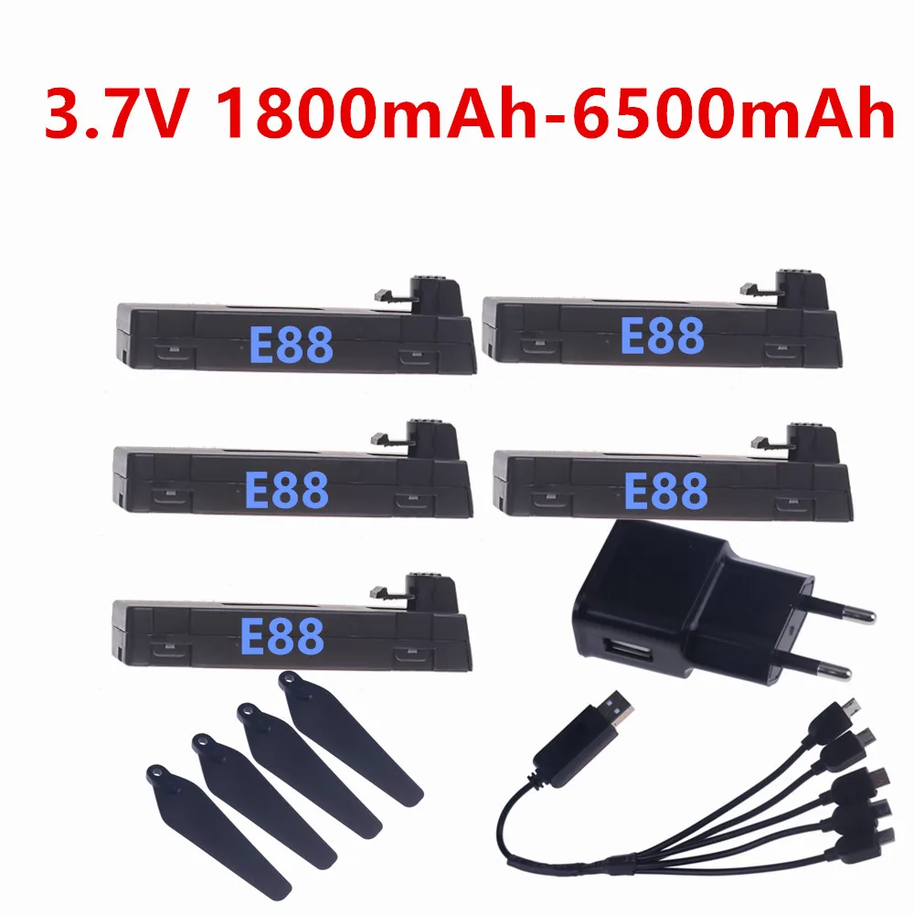Lot économique de batteries rechargeables 6500mAh avec chargeur USB, prêtes à l'emploi.