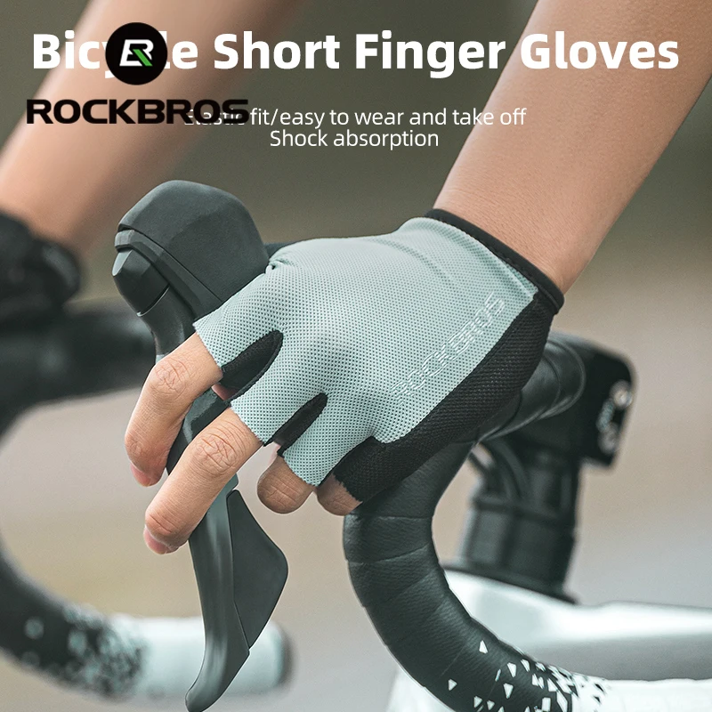 ROCKBROS Men Women Cycling Gloves Fingerless Summer Sports Gloves Anti Slip Breathable MTB Road Bike Gloves Bicycle Accessories 2