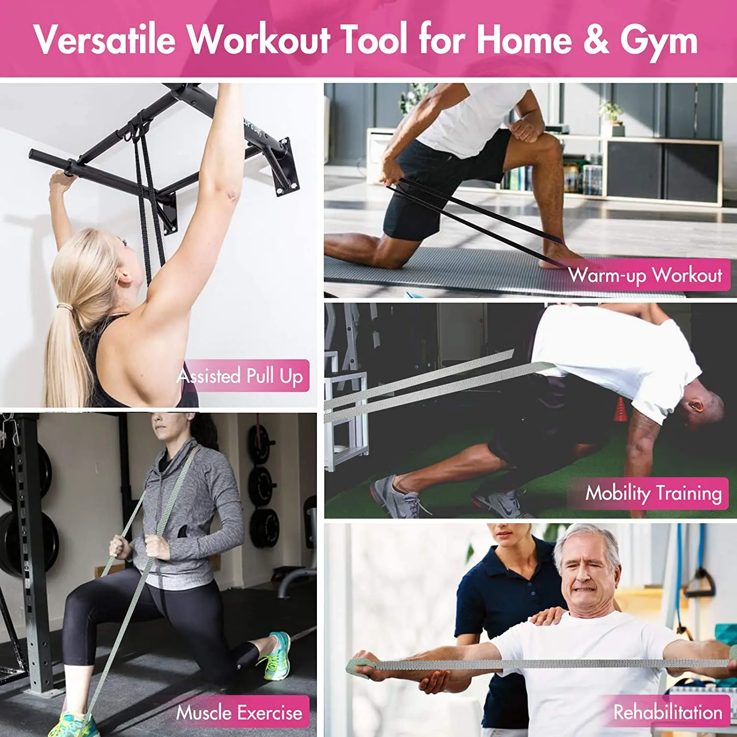 Rubber band home workout sale