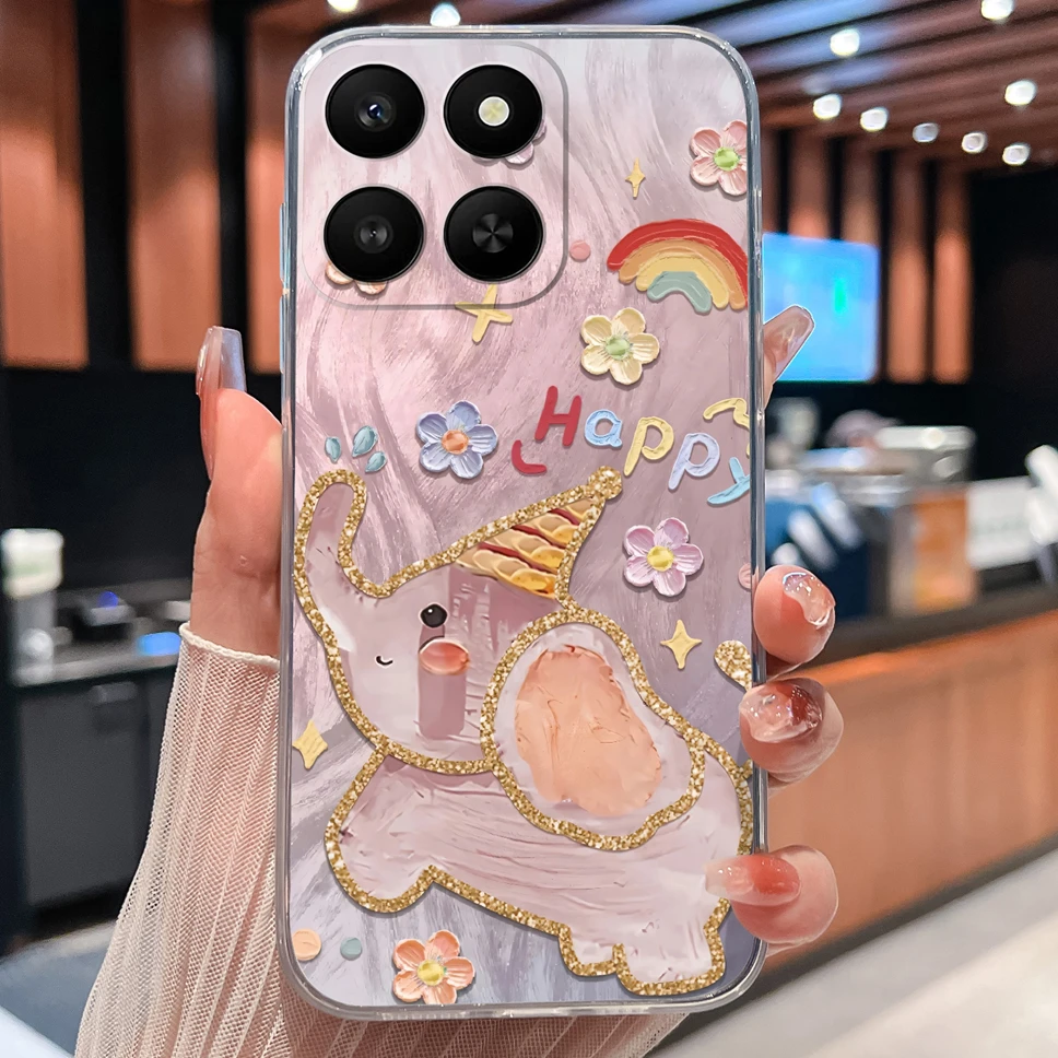 Lovely Animal Cartoon Soft TPU Transparent Silicone Phone Case -