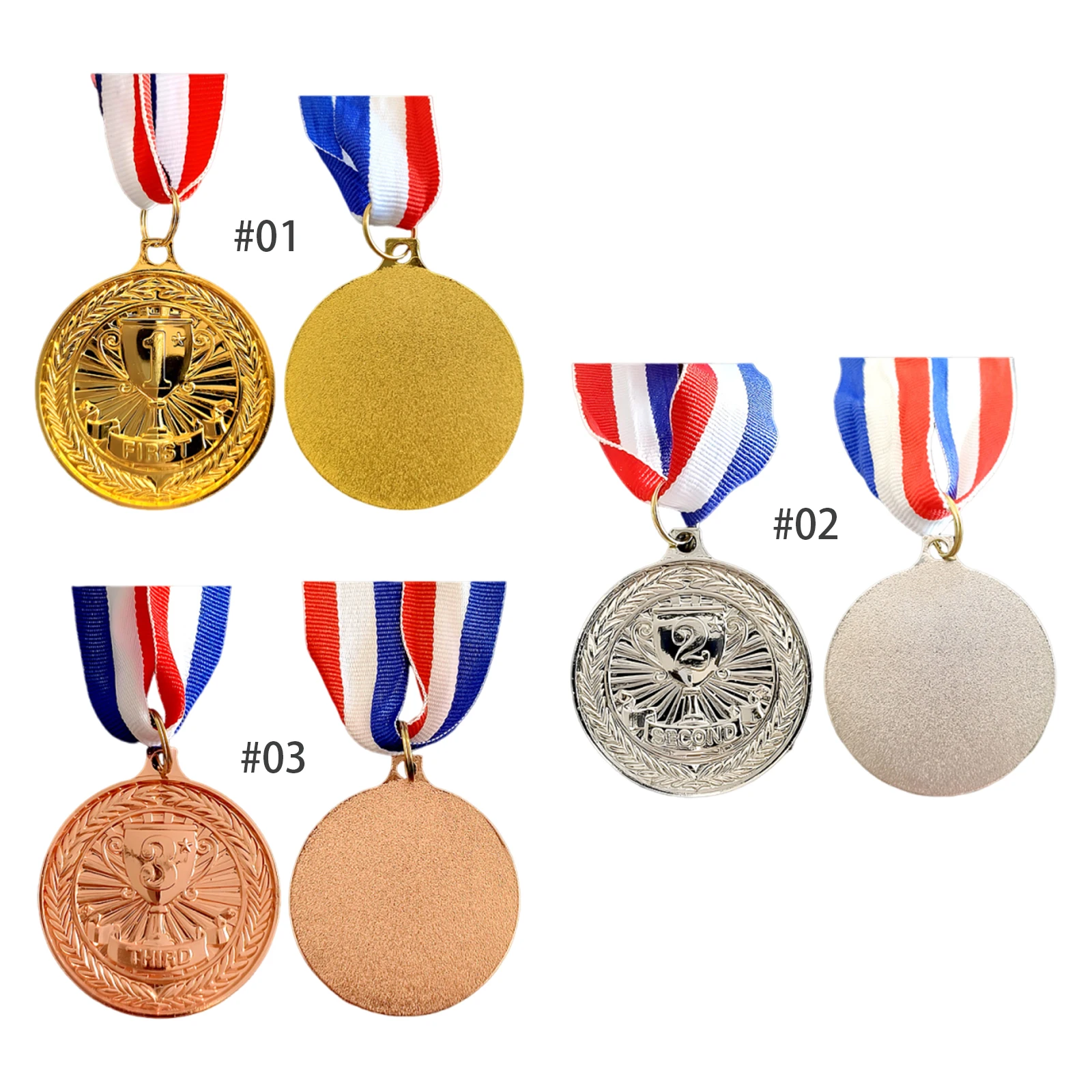 10개입 상패 트로피 패턴 메달 아연 합금 123 순위 메달 양면 스포츠 트로피 일..